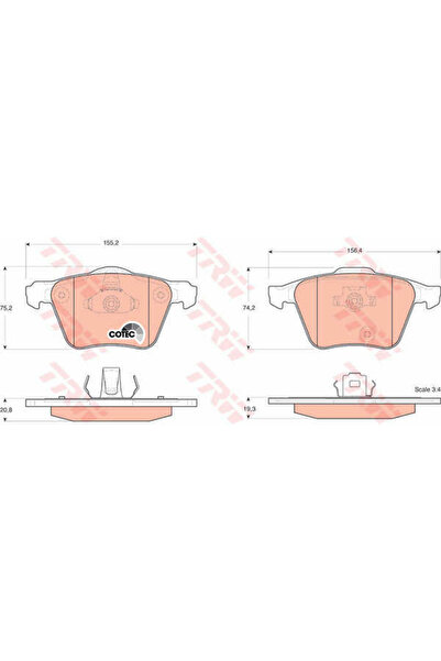 TRW Set plăcuțe de frână, frână cu disc GDB1565