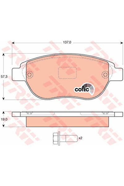 TRW Set plăcuțe de frână, frână cu disc GDB1464