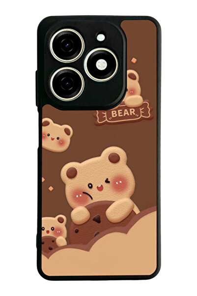 TECNO Spark 20 / 20C Compatible Printed, Matte Black, Soft Silicone, Protecti...