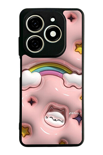 TECNO غطاء متوافق مع Spark 20 / 20C، مطبوع، أسود غير لامع، سيليكون ناعم، واقي...