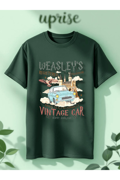 Vordevia Weasley’S Vintage Car Printed Cotton Oversize T-Shirt