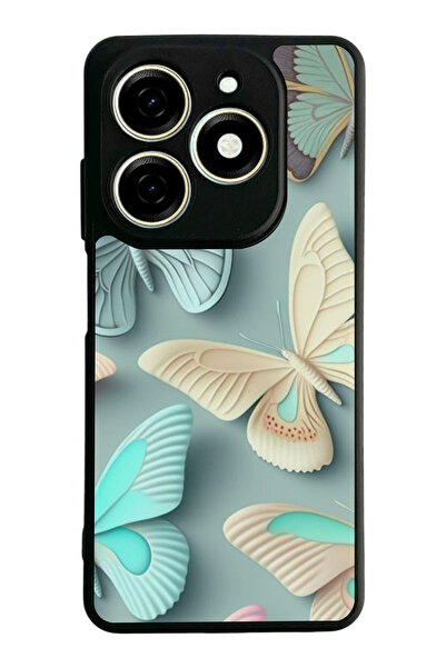 TECNO Spark 20 / 20C Compatible Printed, Matte Black, Soft Silicone, Protecti...