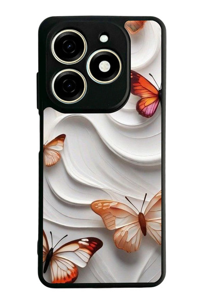 TECNO Spark 20 / 20C Compatible Printed, Matte Black, Soft Silicone, Protecti...