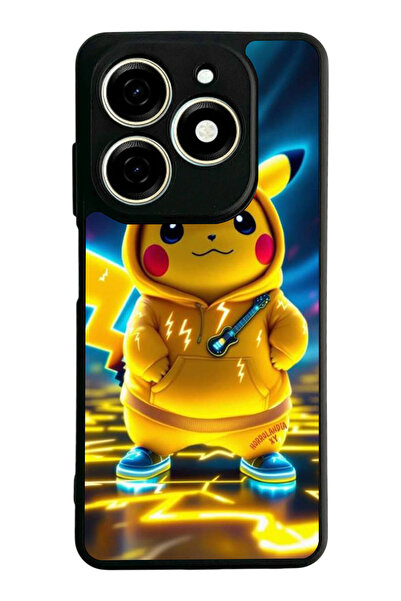 TECNO غطاء متوافق مع Spark 20 / 20C، مطبوع، أسود غير لامع، سيليكون ناعم، واقي...