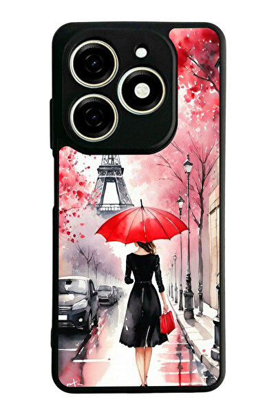 TECNO Spark 20 / 20C Compatible Printed, Matte Black, Soft Silicone, Protecti...