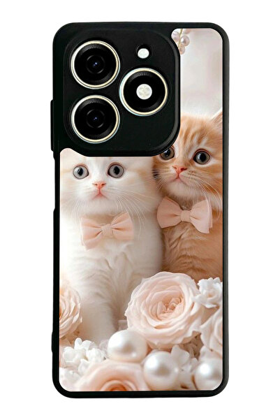 TECNO Spark 20 / 20C Compatible Printed, Matte Black, Soft Silicone, Protecti...