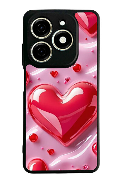 Aksel Kılıf غطاء حماية متوافق مع هاتف Infinix Smart 8 Pro، مطبوع، أسود غير لا...