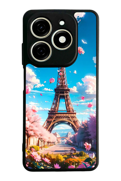 Aksel Kılıf Infinix Smart 8 Pro Compatible Printed, Matte Black, Soft Silicon...