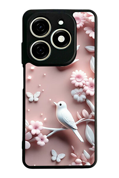 TECNO Spark 20 / 20C Compatible Printed, Matte Black, Soft Silicone, Protecti...