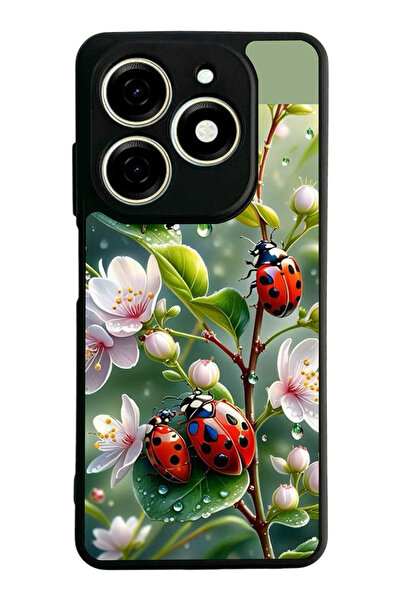 TECNO Spark 20 / 20C Compatible Printed, Matte Black, Soft Silicone, Protecti...