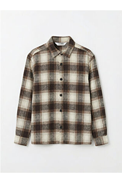 LC Waikiki Brown Plaid Boy's Lumberjack Shirt