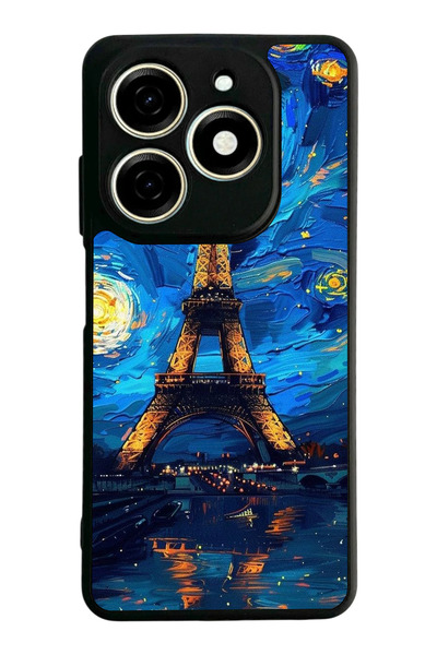 TECNO Spark 20 / 20C Compatible Printed, Matte Black, Soft Silicone, Protecti...