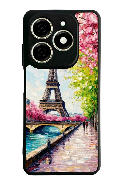 TECNO Spark 20 / 20C Compatible Printed, Matte Black, Soft Silicone, Protecti...