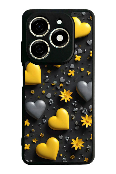 Aksel Kılıf Infinix Smart 8 Pro Compatible Printed, Matte Black, Soft Silicon...