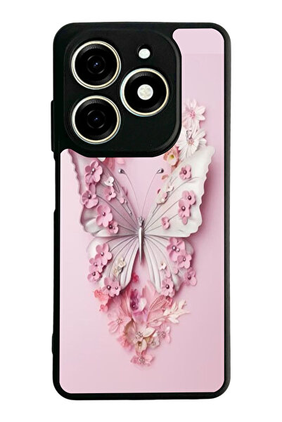 TECNO Spark 20 / 20C Compatible Printed, Matte Black, Soft Silicone, Protecti...