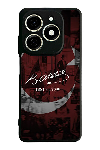 TECNO Spark 20 / 20C Compatible Printed, Matte Black, Soft Silicone, Protecti...