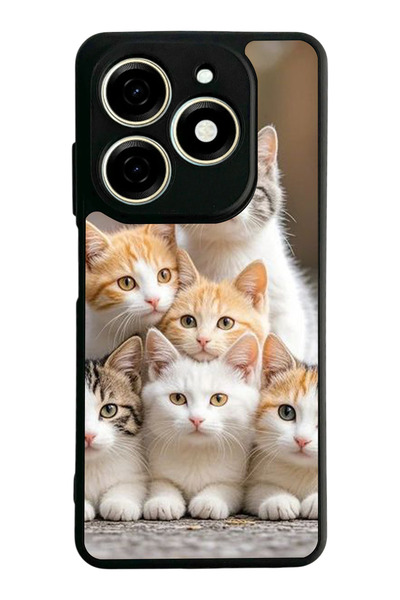 TECNO Spark 20 / 20C Compatible Printed, Matte Black, Soft Silicone, Protecti...