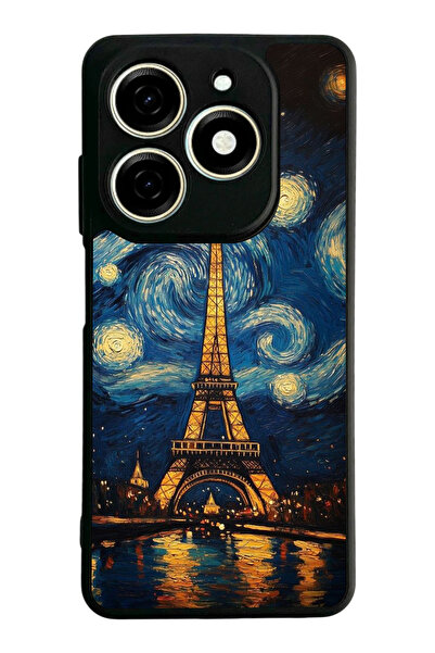 TECNO Spark 20 / 20C Compatible Printed, Matte Black, Soft Silicone, Protecti...