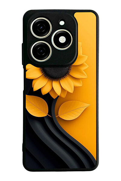 TECNO Spark 20 / 20C Compatible Printed, Matte Black, Soft Silicone, Protecti...