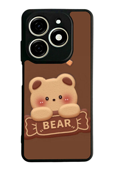 TECNO Spark 20 / 20C Compatible Printed, Matte Black, Soft Silicone, Protecti...