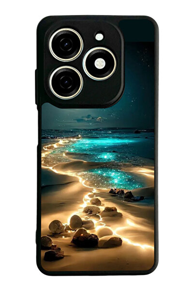 TECNO Spark 20 / 20C Compatible Printed, Matte Black, Soft Silicone, Protecti...