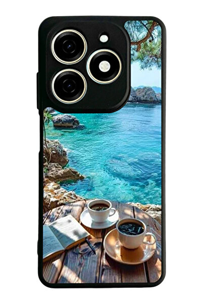 TECNO Spark 20 / 20C Compatible Printed, Matte Black, Soft Silicone, Protecti...