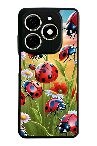 TECNO Spark 20 / 20C Compatible Printed, Matte Black, Soft Silicone, Protecti...