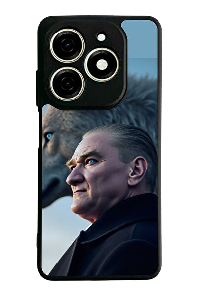 TECNO Spark 20 / 20C Compatible Printed, Matte Black, Soft Silicone, Protecti...