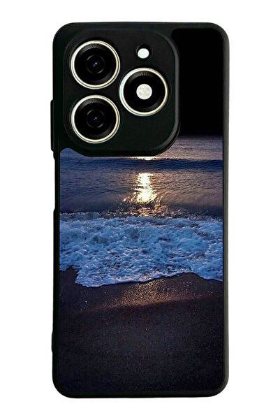 TECNO Spark 20 / 20C Compatible Printed, Matte Black, Soft Silicone, Protecti...