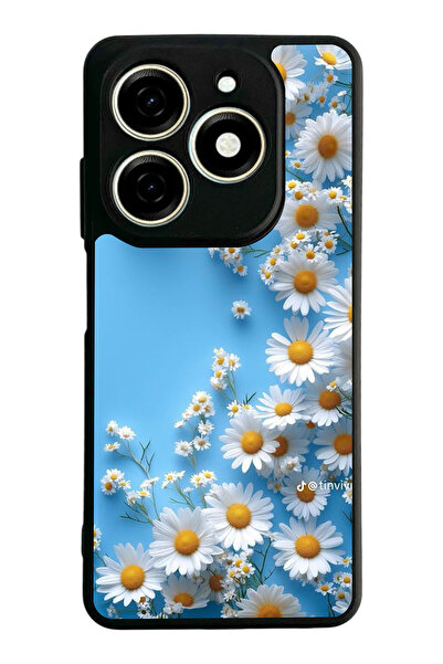 TECNO Spark 20 / 20C Compatible Printed, Matte Black, Soft Silicone, Protecti...