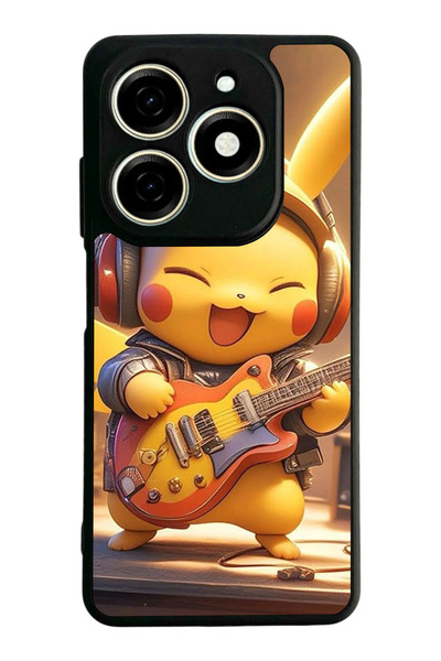 TECNO Spark 20 / 20C Compatible Printed, Matte Black, Soft Silicone, Protecti...