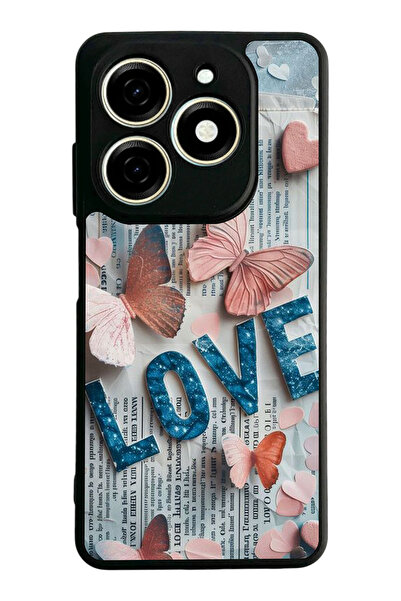 TECNO غطاء متوافق مع Spark 20 / 20C، مطبوع، أسود غير لامع، سيليكون ناعم، واقي...