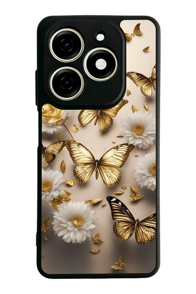 TECNO Spark 20 / 20C Compatible Printed, Matte Black, Soft Silicone, Protecti...