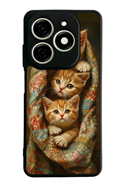 TECNO Spark 20 / 20C Compatible Printed, Matte Black, Soft Silicone, Protecti...