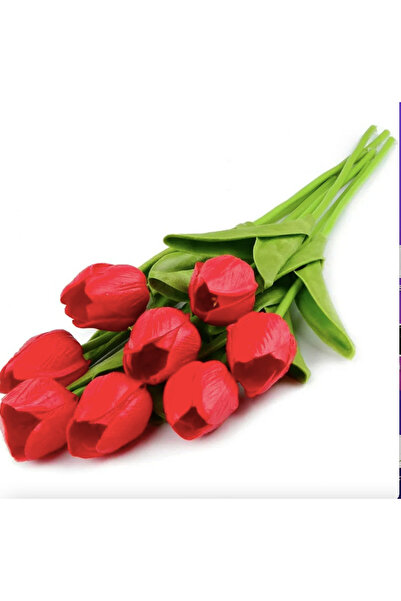 GIA'S WORLD Bouquet of 10 PVC silicone tulips - Real Fell - Martisor Gifts Ma...