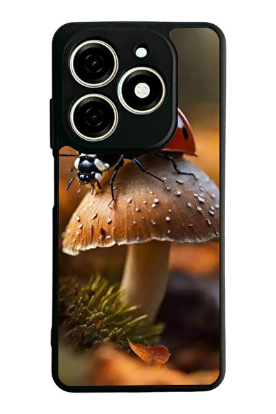 TECNO Spark 20 / 20C Compatible Printed, Matte Black, Soft Silicone, Protecti...