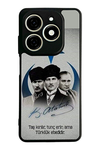 TECNO Spark 20 / 20C Compatible Printed, Matte Black, Soft Silicone, Protecti...