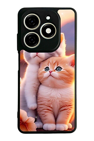 TECNO Spark 20 / 20C Compatible Printed, Matte Black, Soft Silicone, Protecti...