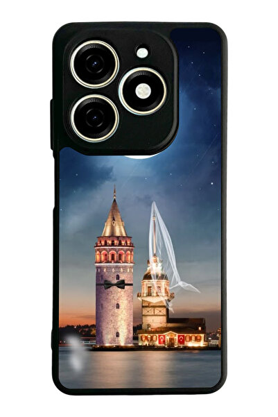 TECNO Spark 20 / 20C Compatible Printed, Matte Black, Soft Silicone, Protecti...