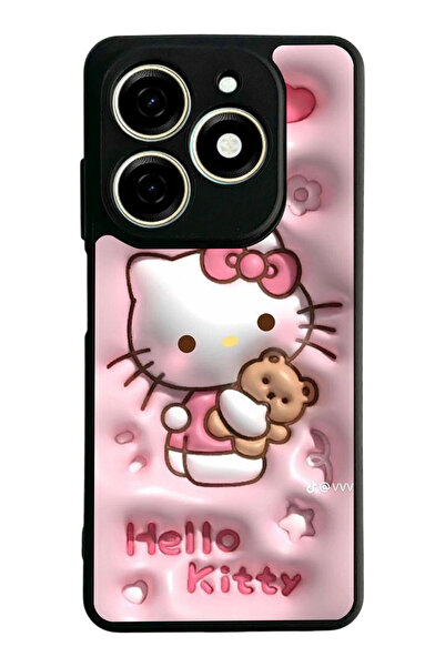 TECNO Spark 20 / 20C Compatible Printed, Matte Black, Soft Silicone, Protecti...