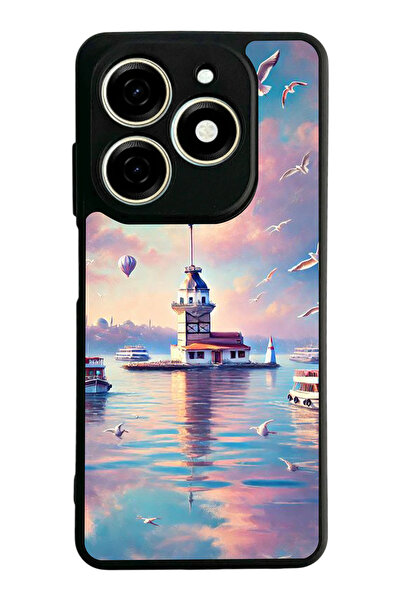 TECNO Spark 20 / 20C Compatible Printed, Matte Black, Soft Silicone, Protecti...