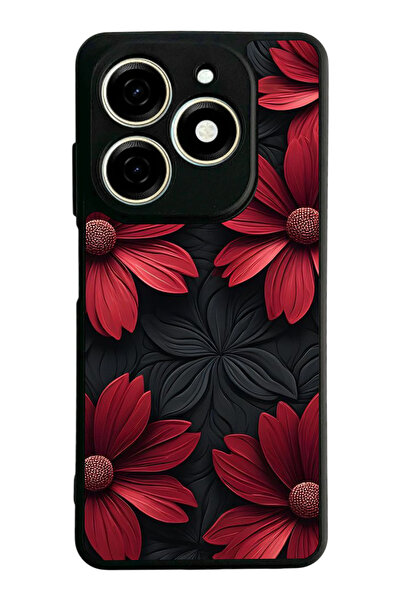 TECNO Spark 20 / 20C Compatible Printed, Matte Black, Soft Silicone, Protecti...