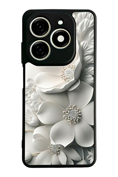 TECNO Spark 20 / 20C Compatible Printed, Matte Black, Soft Silicone, Protecti...