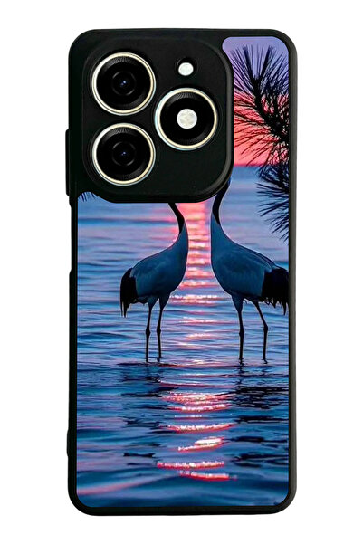 Aksel Kılıf Infinix Smart 8 Pro Compatible Printed, Matte Black, Soft Silicon...