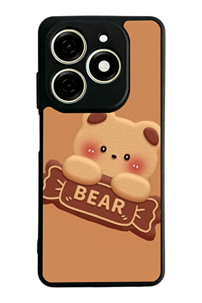 TECNO Spark 20 / 20C Compatible Printed, Matte Black, Soft Silicone, Protecti...