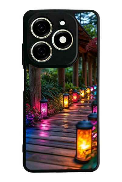 TECNO Spark 20 / 20C Compatible Printed, Matte Black, Soft Silicone, Protecti...