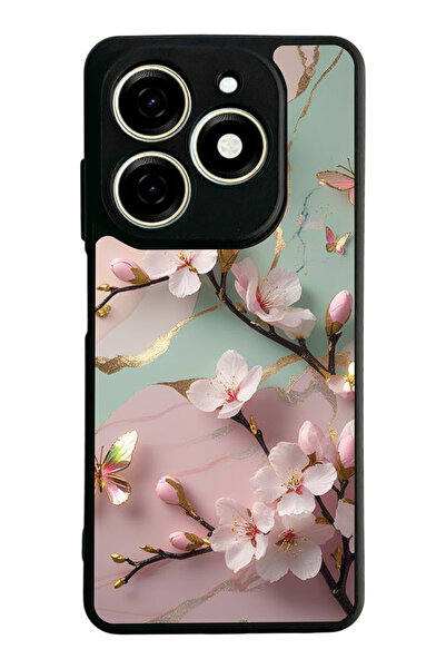 TECNO غطاء متوافق مع Spark 20 / 20C، مطبوع، أسود غير لامع، سيليكون ناعم، واقي...