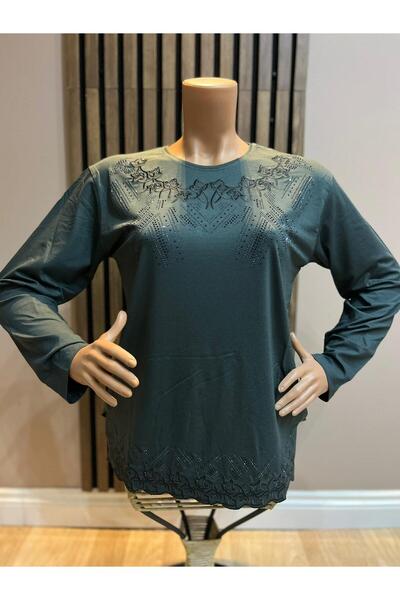 AKMAVİ تنورة نسائية من الفيسكوز ذات ياقة دائرية للنساء في منتصف العمر وما فوق...