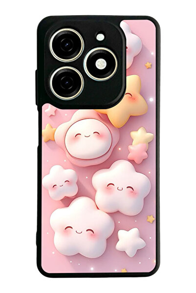 TECNO غطاء متوافق مع Spark 20 / 20C، مطبوع، أسود غير لامع، سيليكون ناعم، واقي...