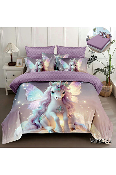 FIONNA.RO Finet 4-Piece Duvet Cover Set With 5D Stretchy In Relief - Unicorn ...